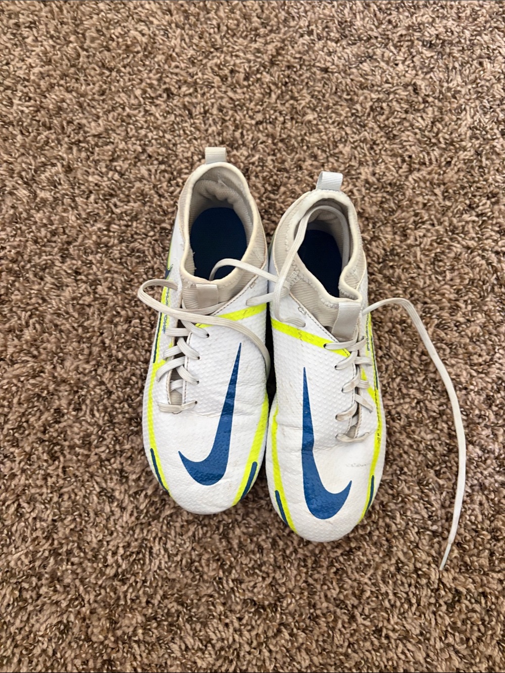 Nike Phantom GT2 Academy DF Kids Soccer Cleats Grey Blue Volt